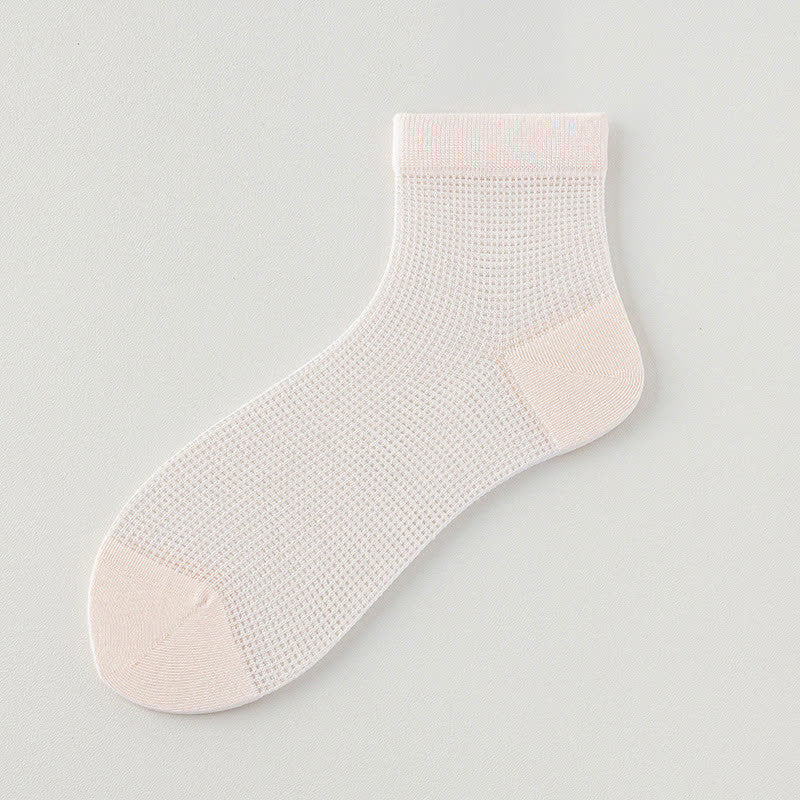 Chaussettes légères en maille respirante de couleur unie (8 paires) - Rose clair - EU36-40 (US3-7) - image 17
