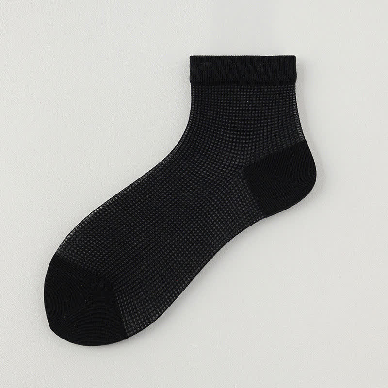 Chaussettes légères en maille respirante de couleur unie (8 paires) - Noir - EU36-40 (US3-7) - image 19