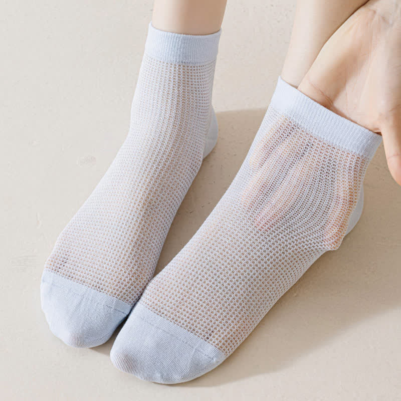 Chaussettes légères en maille respirante de couleur unie (8 paires) - image 12