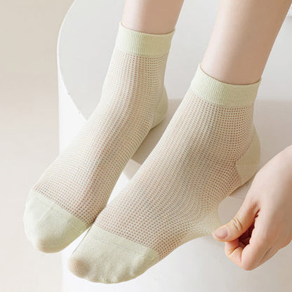 Chaussettes légères en maille respirante de couleur unie (8 paires) - image 1