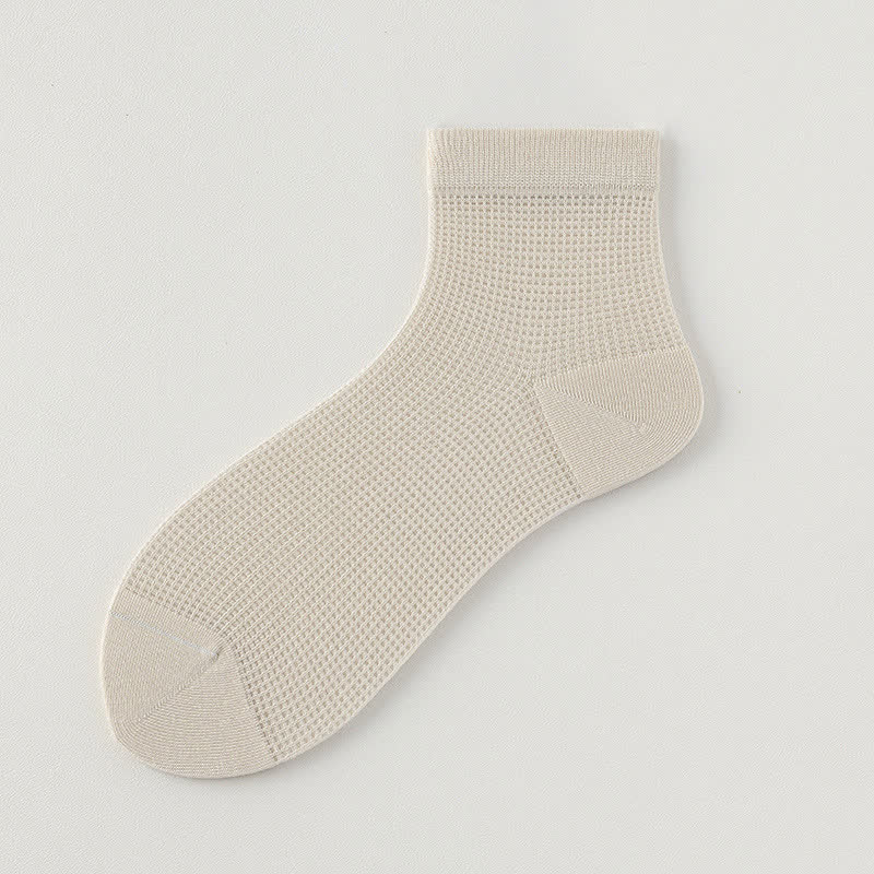 Chaussettes légères en maille respirante de couleur unie (8 paires) - Kaki - EU36-40 (US3-7) - image 14
