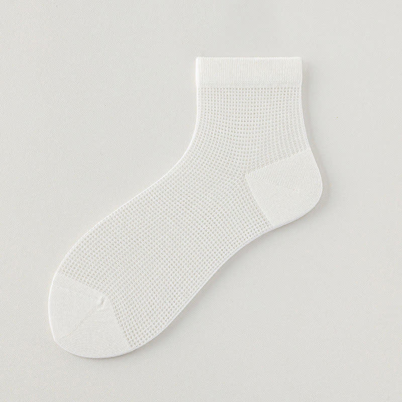 Chaussettes légères en maille respirante de couleur unie (8 paires) - Blanc - EU36-40 (US3-7) - image 17