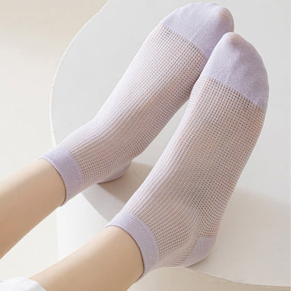 Chaussettes légères en maille respirante de couleur unie (8 paires) - image 7