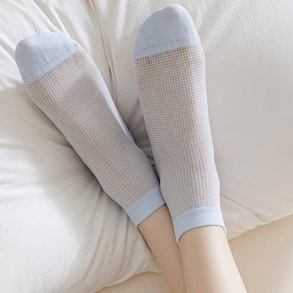 Chaussettes légères en maille respirante de couleur unie (8 paires) - image 13