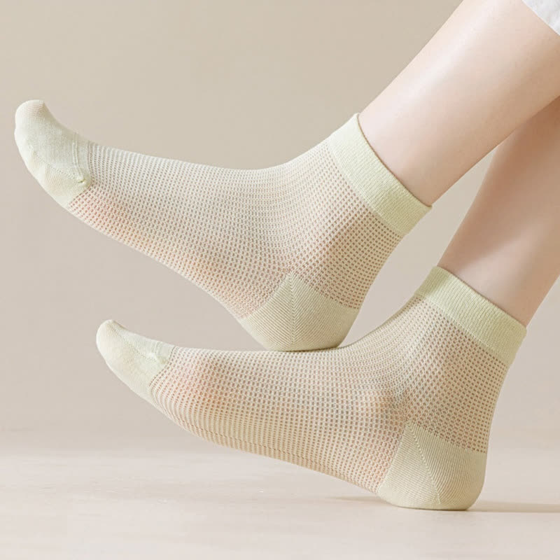 Chaussettes légères en maille respirante de couleur unie (8 paires) - image 3