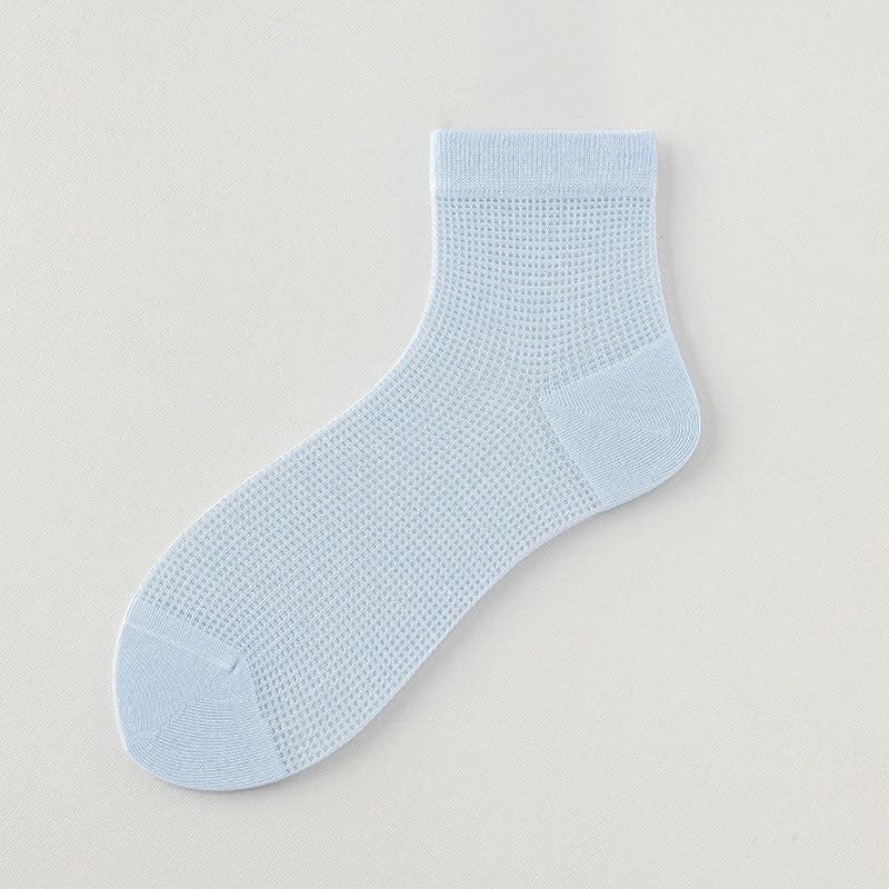 Chaussettes légères en maille respirante de couleur unie (8 paires) - Bleu clair - EU36-40 (US3-7) - image 14