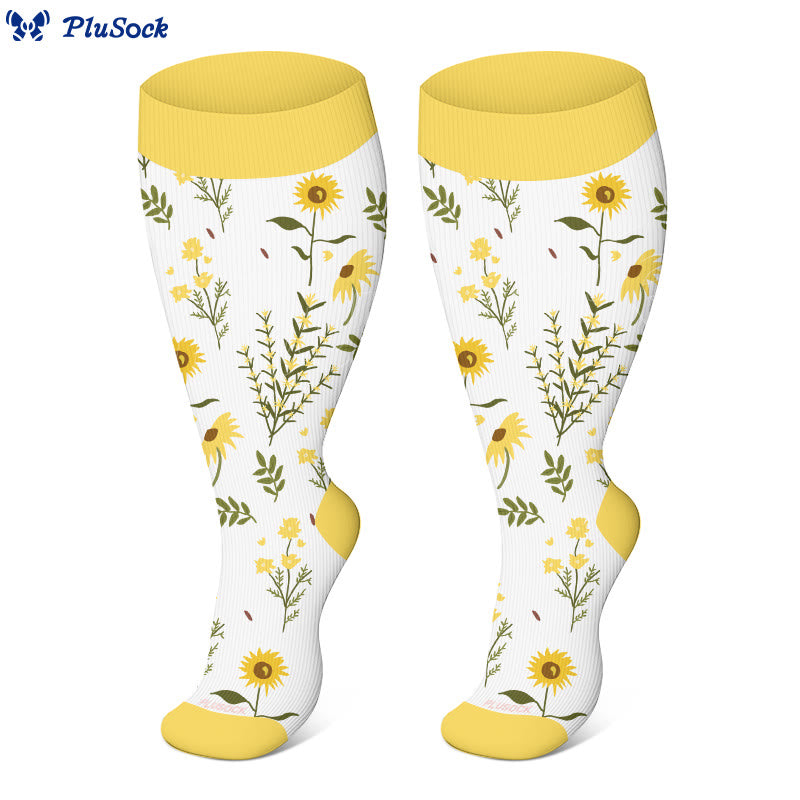 Chaussettes de compression à fleurs grande taille - image 3