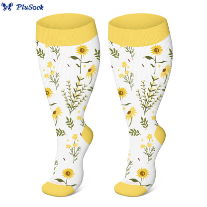 Chaussettes de compression à fleurs grande taille - image 3