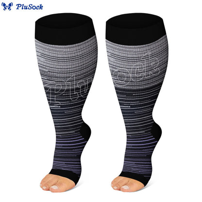 Chaussettes de compression grandes tailles à orteils ouverts - image 2