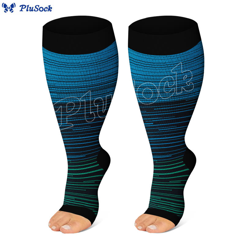 Chaussettes de compression grandes tailles à orteils ouverts - image 4