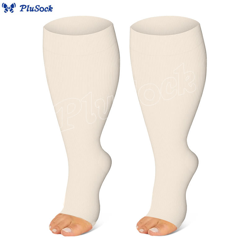 Chaussettes de compression à pois grande taille à bout ouvert (3 paires) - image 3