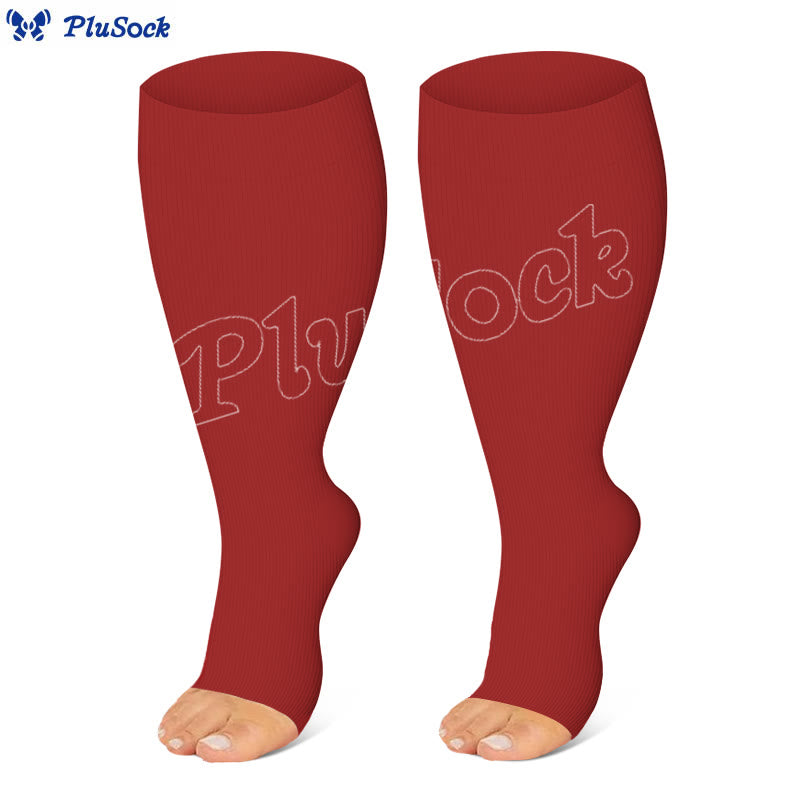 Chaussettes de compression à pois grande taille à bout ouvert (3 paires) - image 4