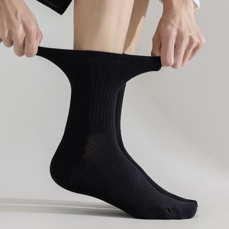 Chaussettes de sport respirantes de couleur unie grande taille (6 paires)