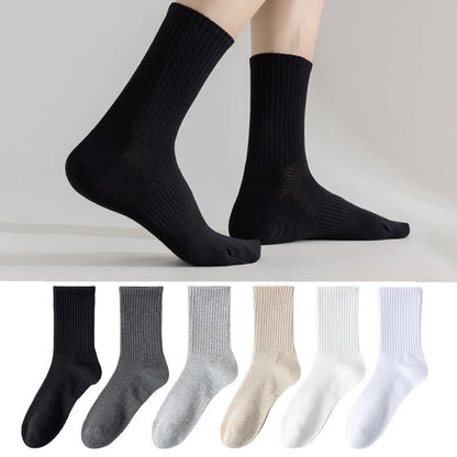 Chaussettes de sport respirantes de couleur unie grande taille (6 paires)