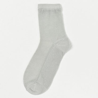 Chaussettes ultra-fines respirantes en maille de couleur unie (8 paires)