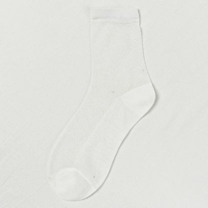 Chaussettes ultra-fines respirantes en maille de couleur unie (8 paires)