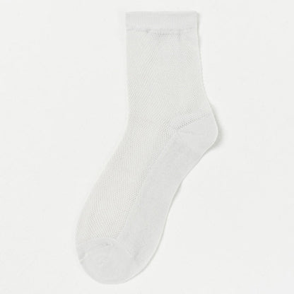 Chaussettes ultra-fines respirantes en maille de couleur unie (8 paires)