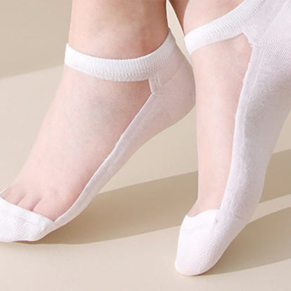 Chaussettes invisibles respirantes sans coutures de couleur unie (5 paires)