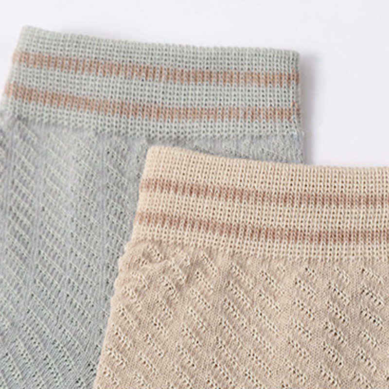 Chaussettes en coton rayées respirantes en maille (5 paires)