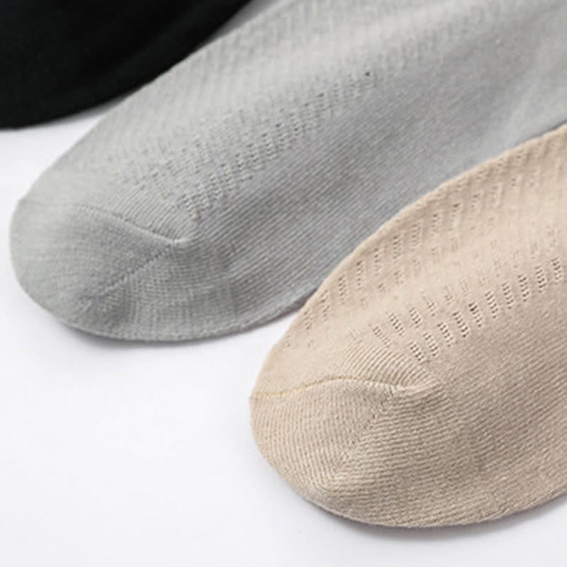 Chaussettes en coton rayées respirantes en maille (5 paires)