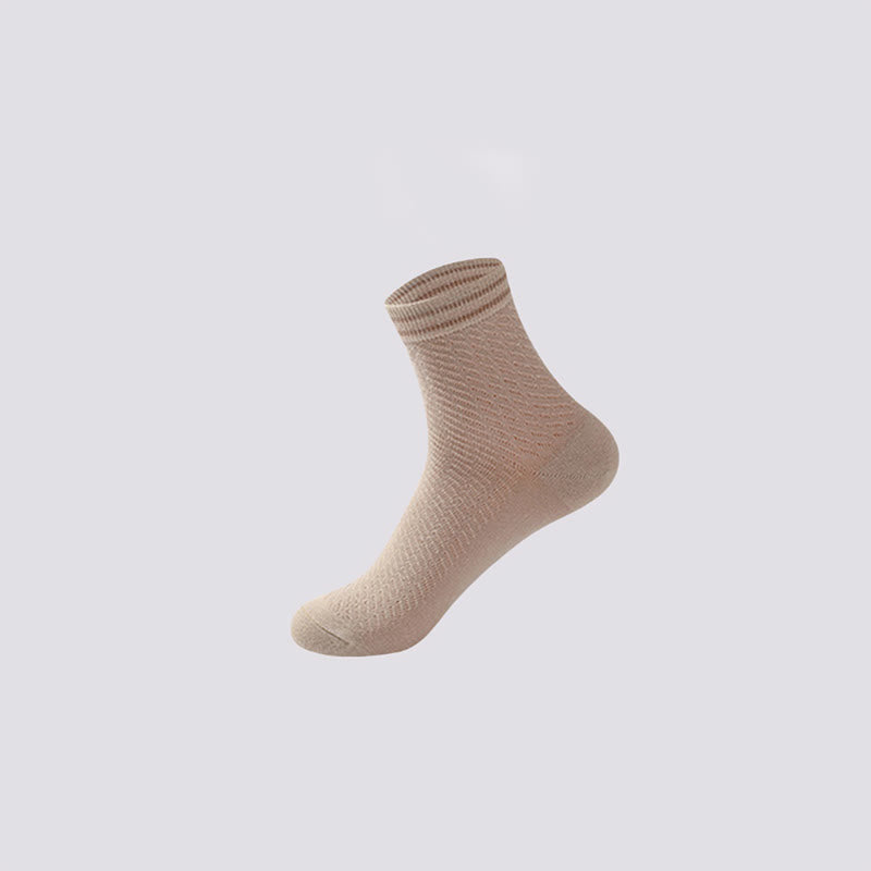 Chaussettes en coton rayées respirantes en maille (5 paires)