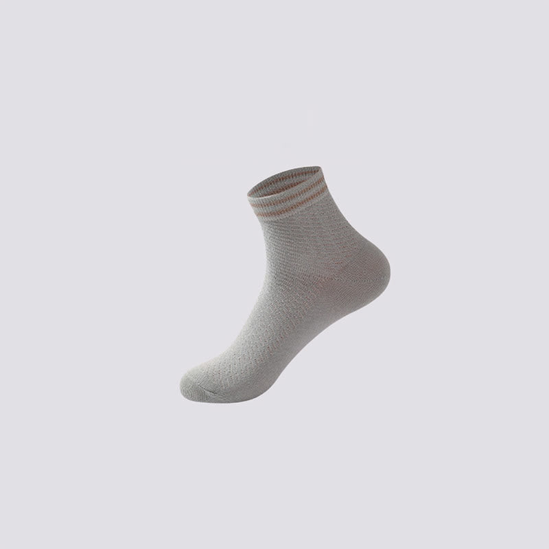 Chaussettes en coton rayées respirantes en maille (5 paires)