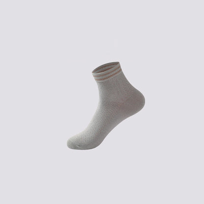 Chaussettes en coton rayées respirantes en maille (5 paires)
