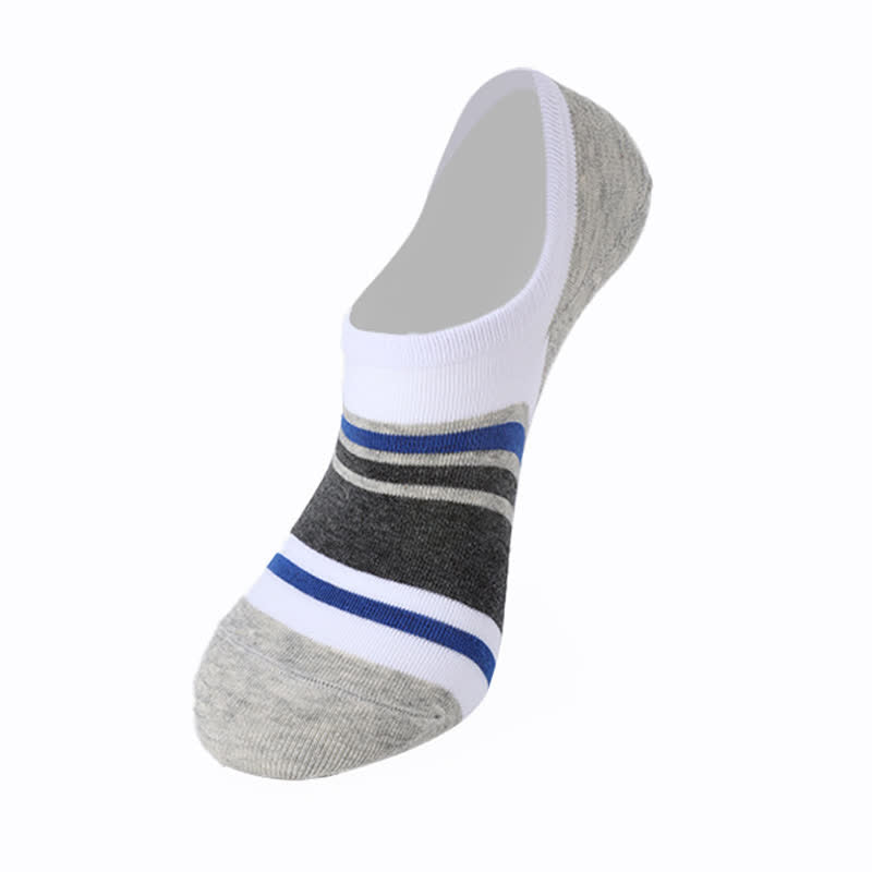 Chaussettes invisibles antidérapantes à rayures en coton (6 paires)