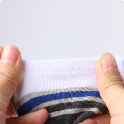 Chaussettes invisibles antidérapantes à rayures en coton (6 paires)