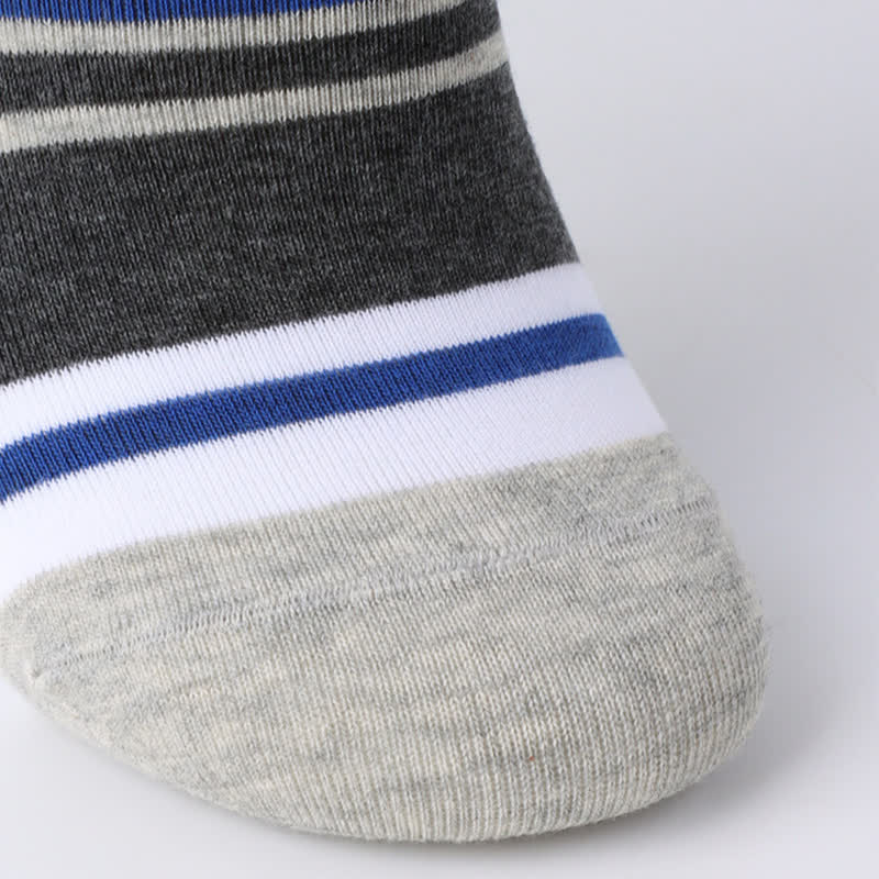 Chaussettes invisibles antidérapantes à rayures en coton (6 paires)