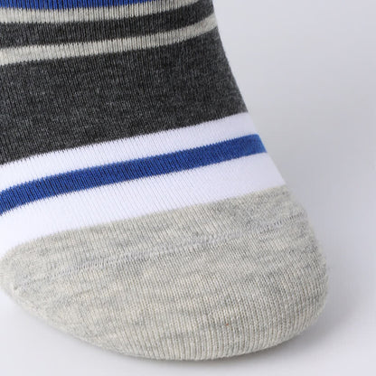 Chaussettes invisibles antidérapantes à rayures en coton (6 paires)