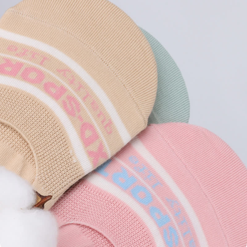 Chaussettes invisibles antidérapantes absorbantes en coton rayé (6 paires)