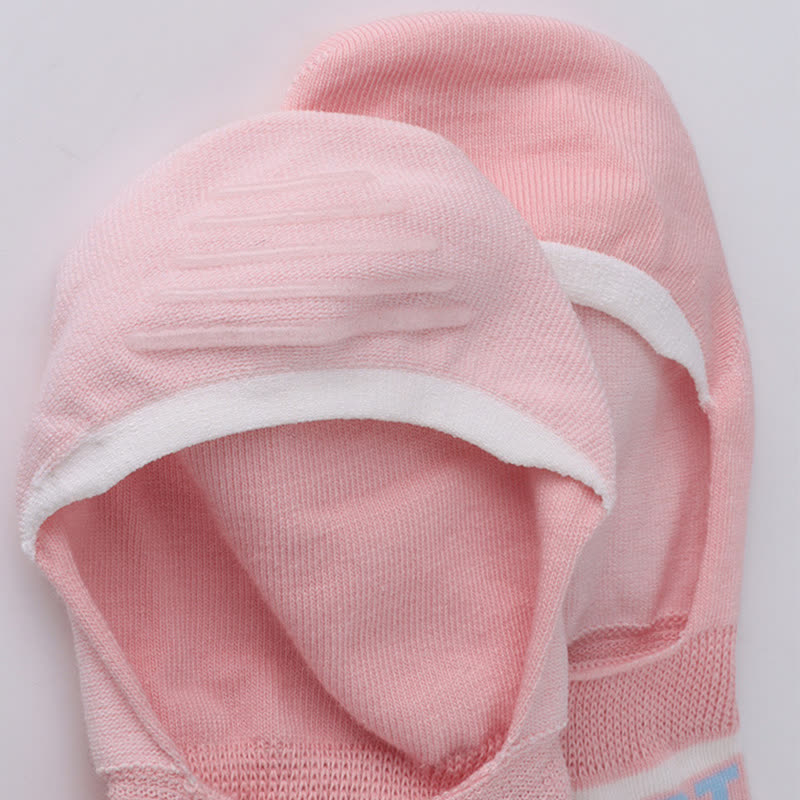 Chaussettes invisibles antidérapantes absorbantes en coton rayé (6 paires)