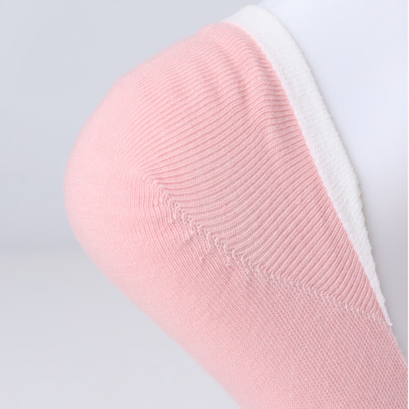 Chaussettes invisibles antidérapantes absorbantes en coton rayé (6 paires)