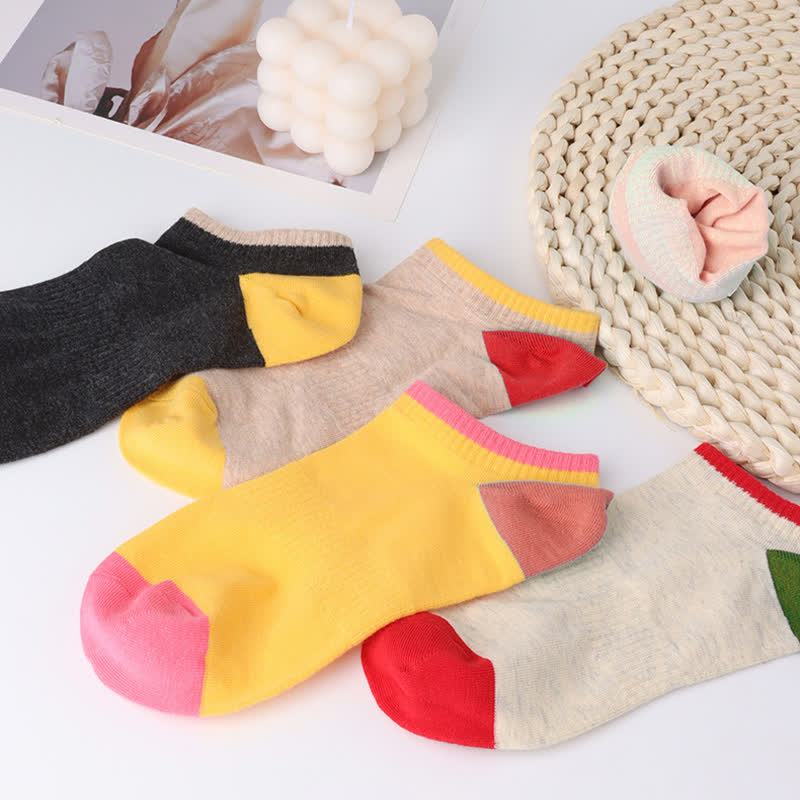 Chaussettes invisibles absorbantes en coton coloré (6 paires)