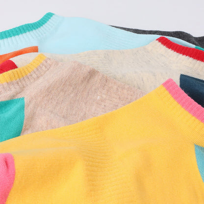 Chaussettes invisibles absorbantes en coton coloré (6 paires)