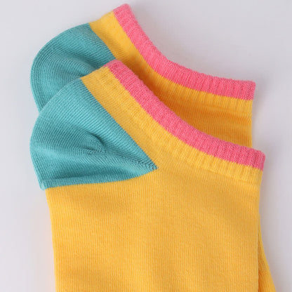 Chaussettes invisibles absorbantes en coton coloré (6 paires)