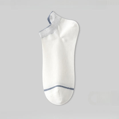 Chaussettes fines absorbantes en coton de couleur unie (5 paires)