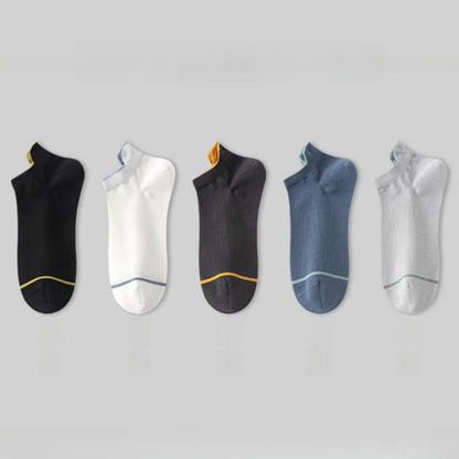Chaussettes fines absorbantes en coton de couleur unie (5 paires)
