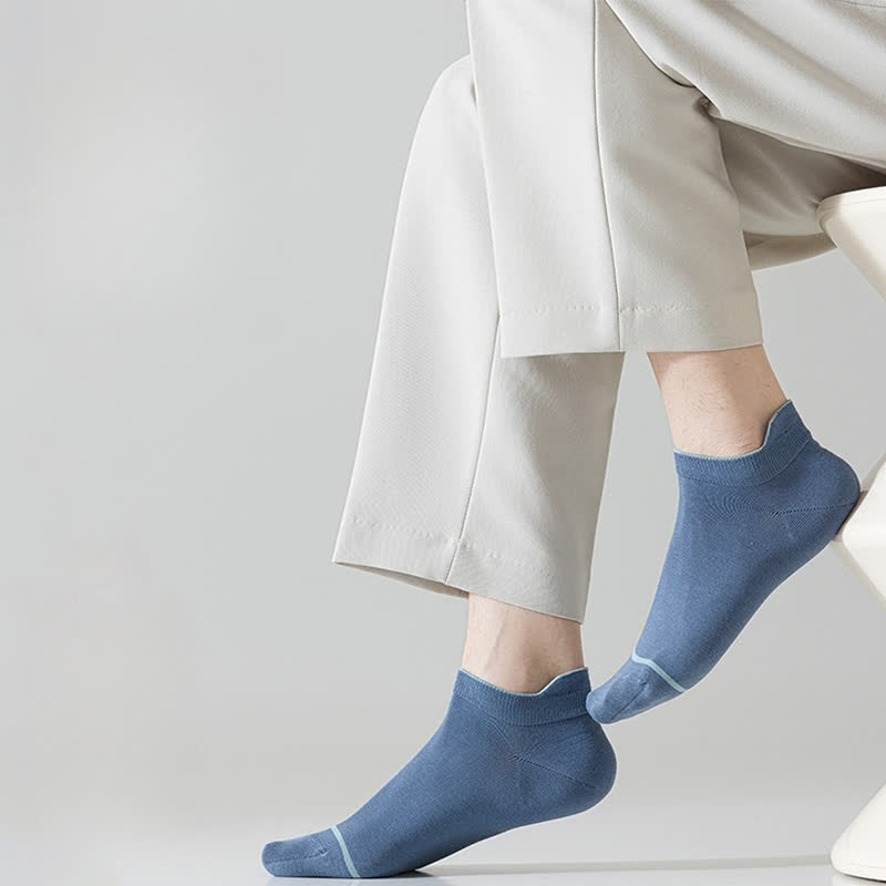 Chaussettes fines absorbantes en coton de couleur unie (5 paires)