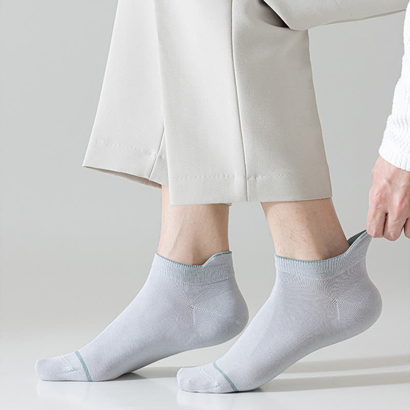 Chaussettes fines absorbantes en coton de couleur unie (5 paires)