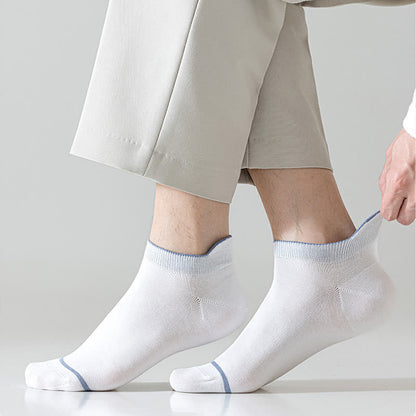 Chaussettes fines absorbantes en coton de couleur unie (5 paires)