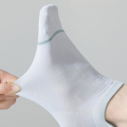 Chaussettes fines absorbantes en coton de couleur unie (5 paires)