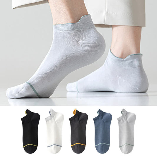 Chaussettes fines absorbantes en coton de couleur unie (5 paires)