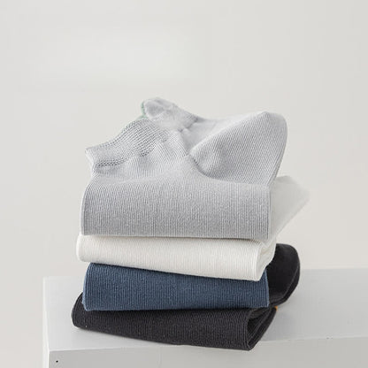 Chaussettes fines absorbantes en coton de couleur unie (5 paires)
