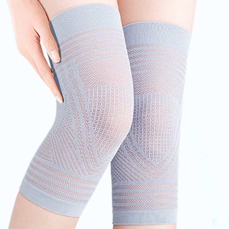 Genouillères tricotées respirantes et hautement élastiques - Gris - XL - image 0