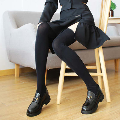 Chaussettes hautes sexy de couleur unie (4 paires)