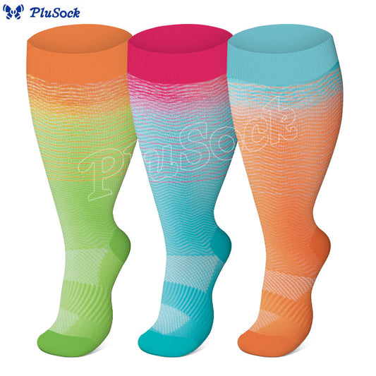 Chaussettes de compression dégradées grande taille (3 paires) - image 0