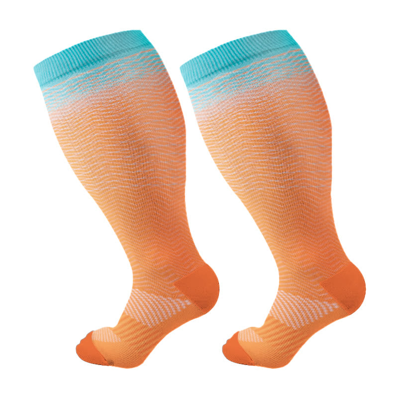 Chaussettes de compression dégradées grande taille - Orange - 4XL - image 9
