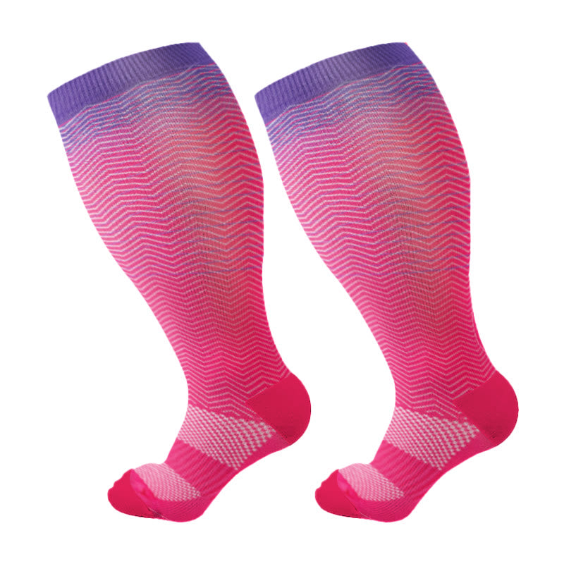 Chaussettes de compression dégradées grande taille - Rose - 4XL - image 11